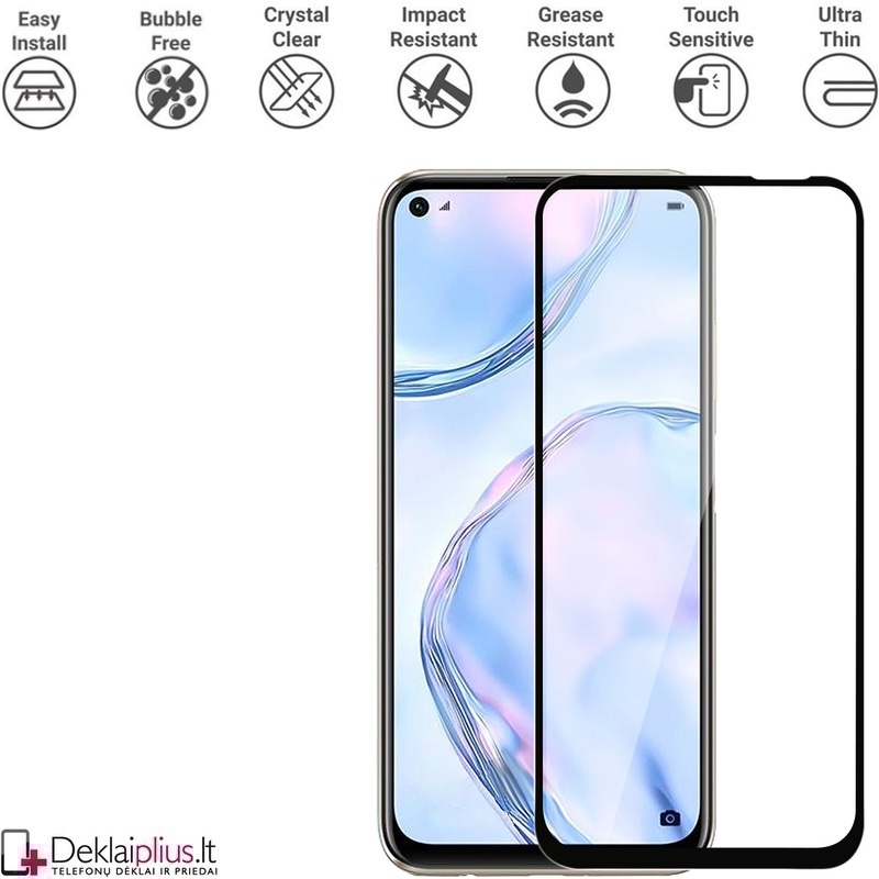 Apsauginis stiklas - per visą ekraną (Huawei P40 Lite 5G) Apsauginis stiklas - per visą ekraną (Huawei P40 Lite 5G)